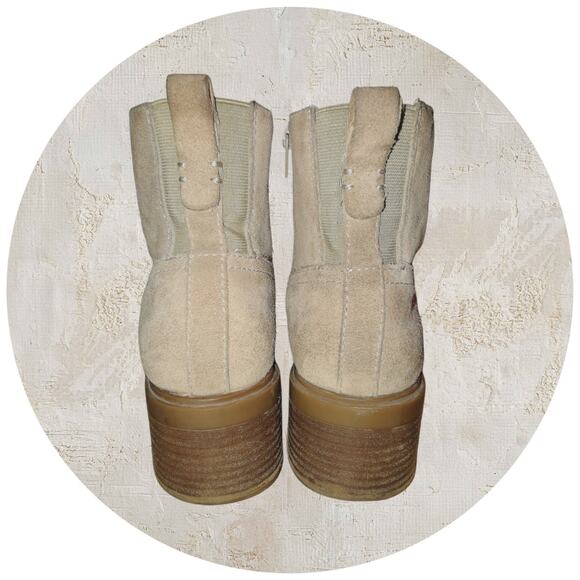 Lucky Brand Diedrah Tan Suede Combat Boots Womens Size 8.5 - Picture 5 of 9